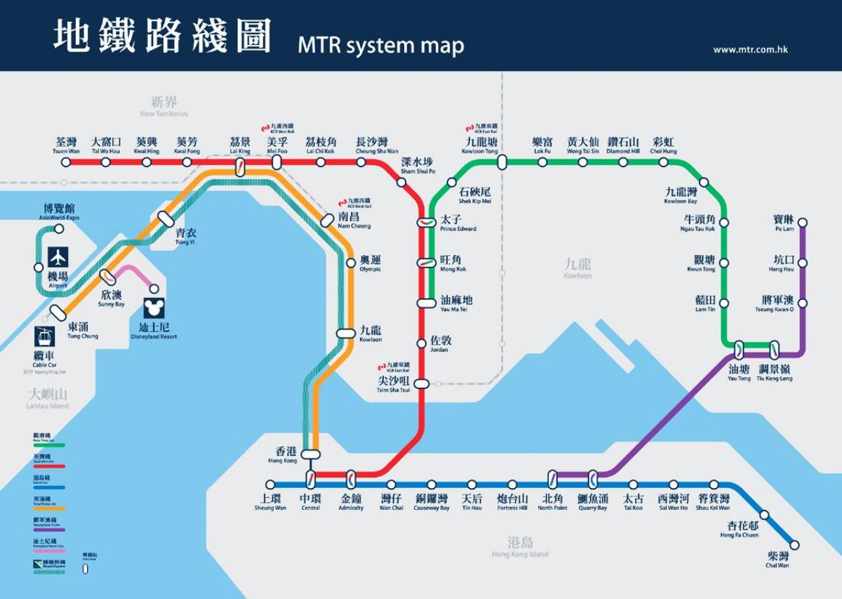 causeway bay MTR-jaam kaart