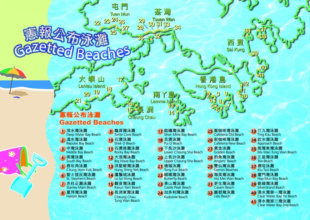kaart Hong Kong rannad