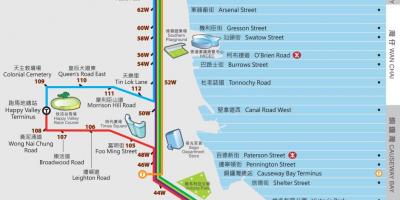 Hong Kong ding ding trammi kaart