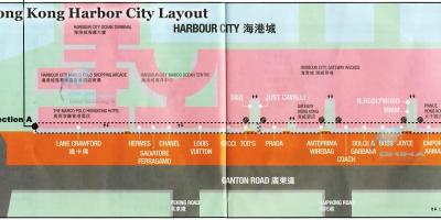Kaart harbour city ja Hongkongi