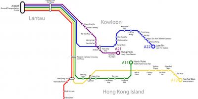 Hong Kong bussi marsruudi kaardil