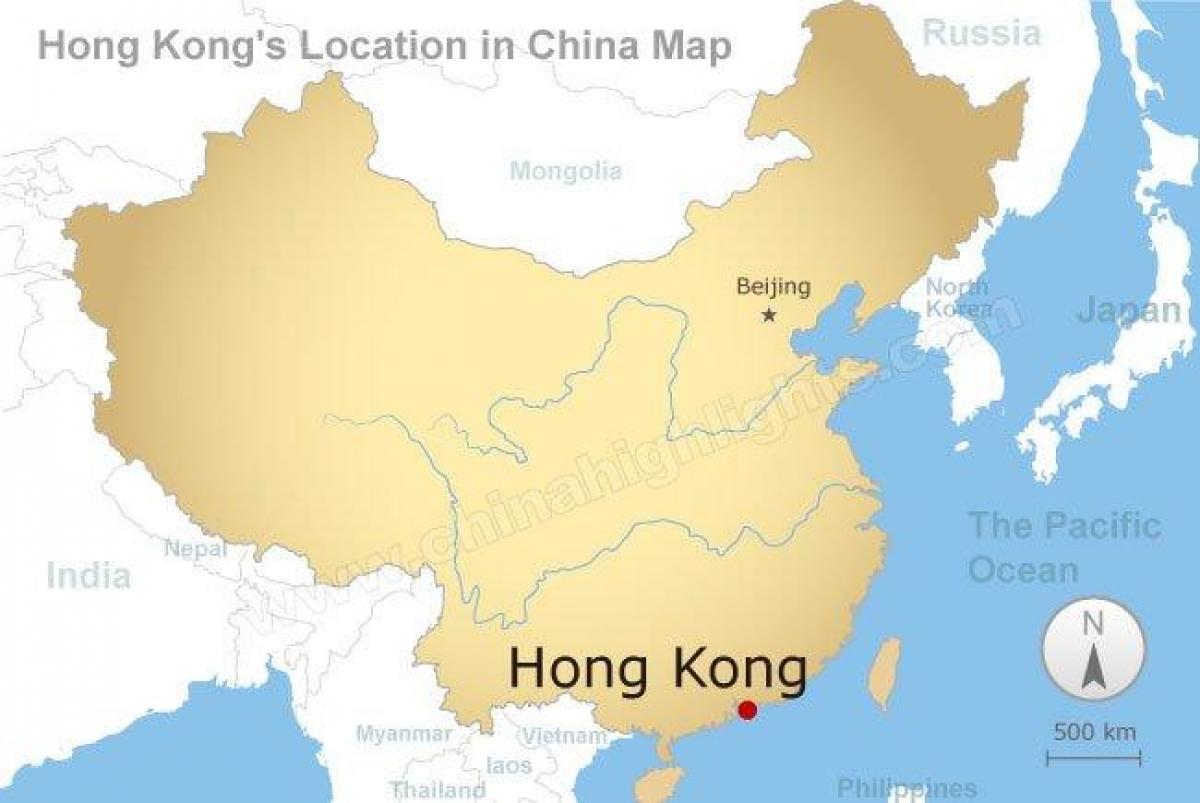 kaart Hiina ja Hong Kong