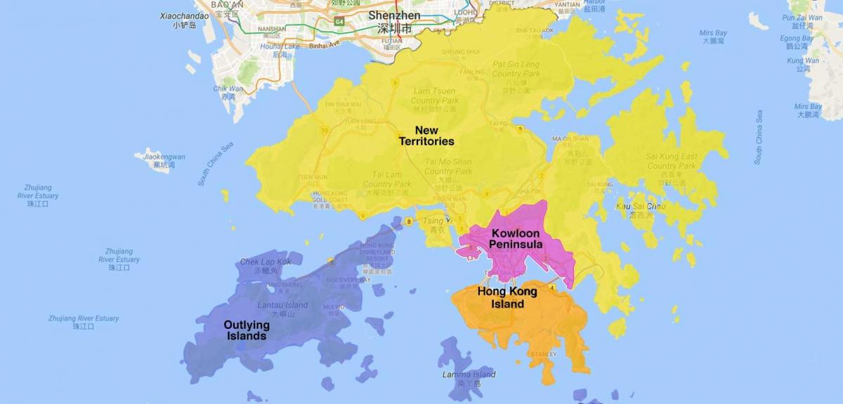 kaart Hong Kong ala