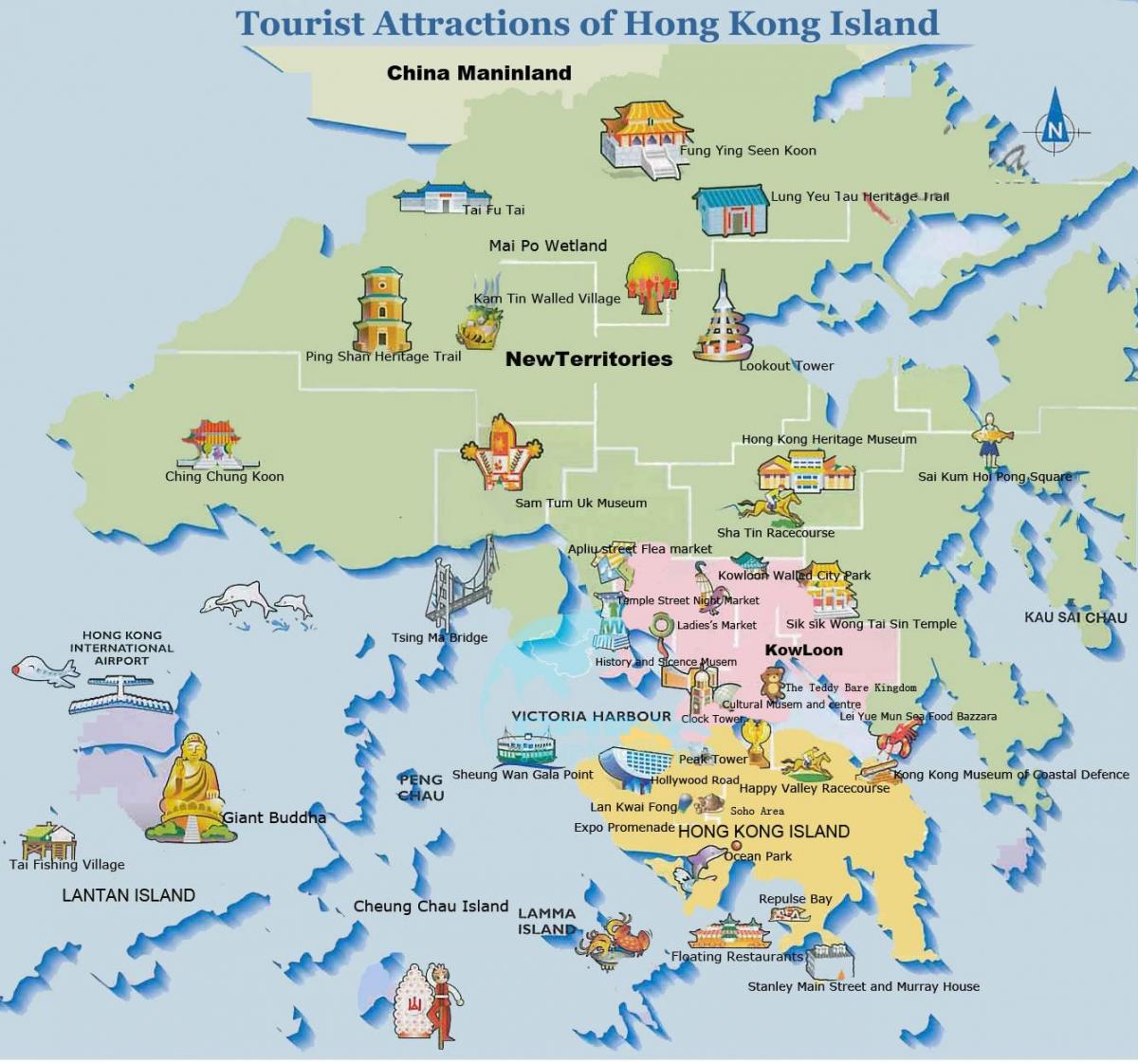 kaart Hong Kong island