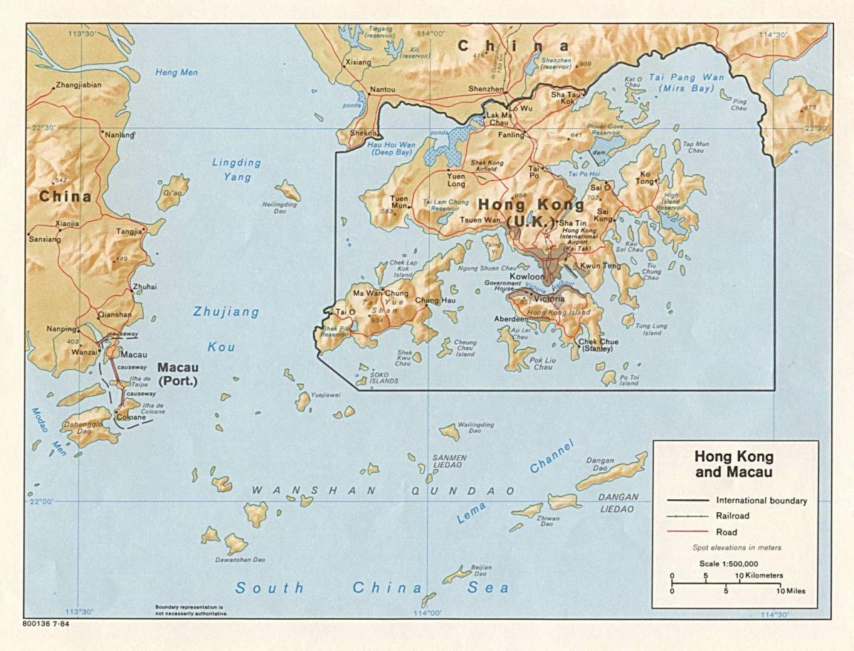 kaart Hong Kong ja Macau