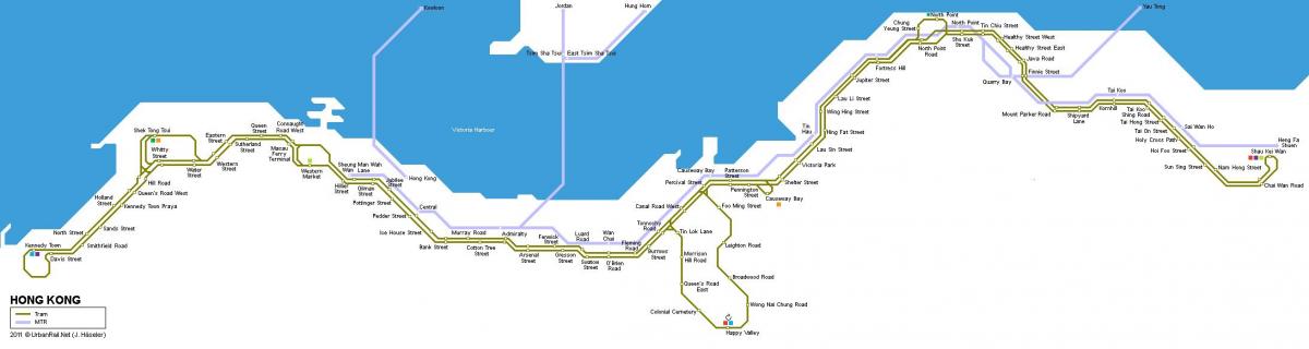 trammi-kaart Hong Kong