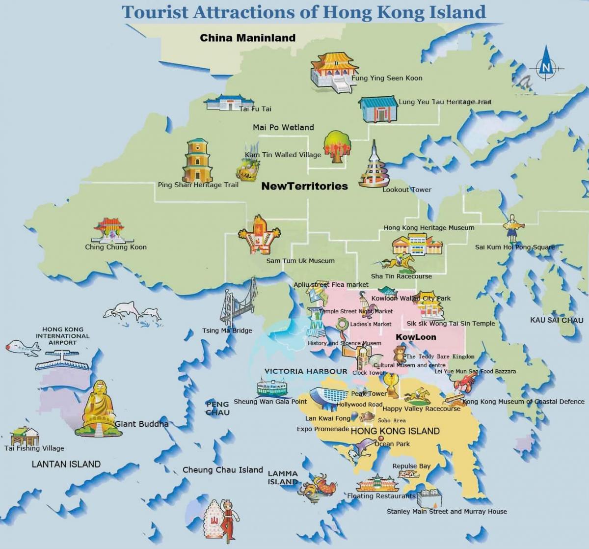 Hong Kong kaart turist
