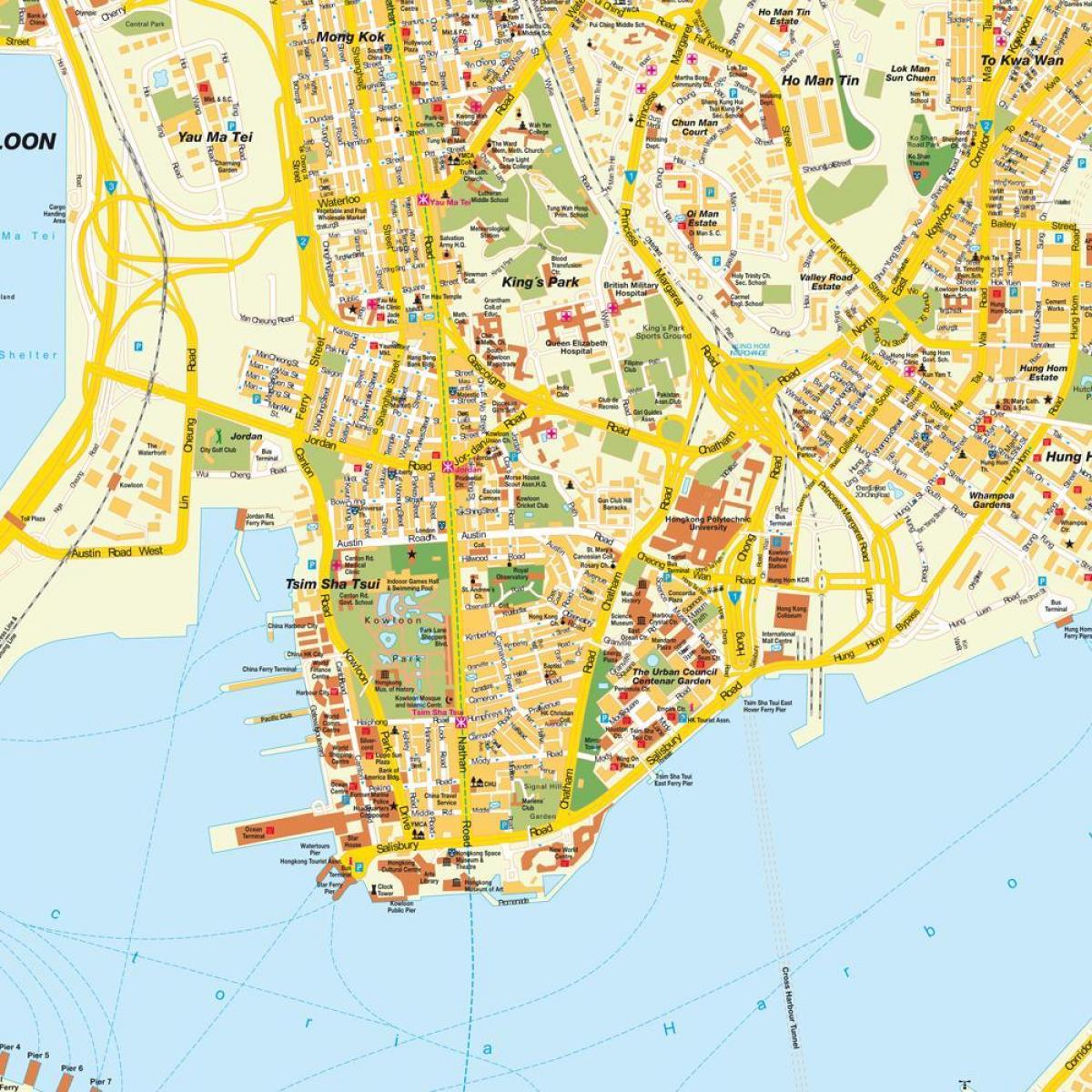 kaart Kowloon Hong Kong
