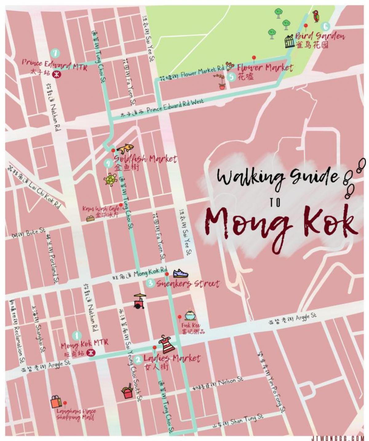 kaart Mong Kok (Hongkong