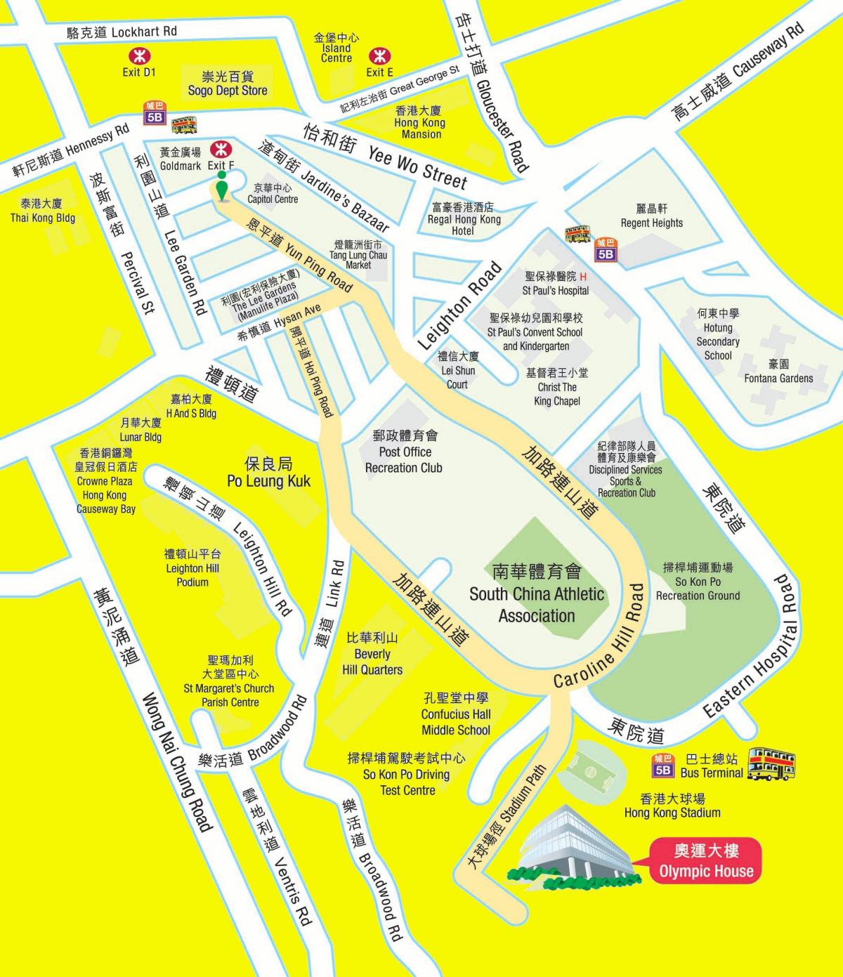 Olympic MTR-jaam kaart