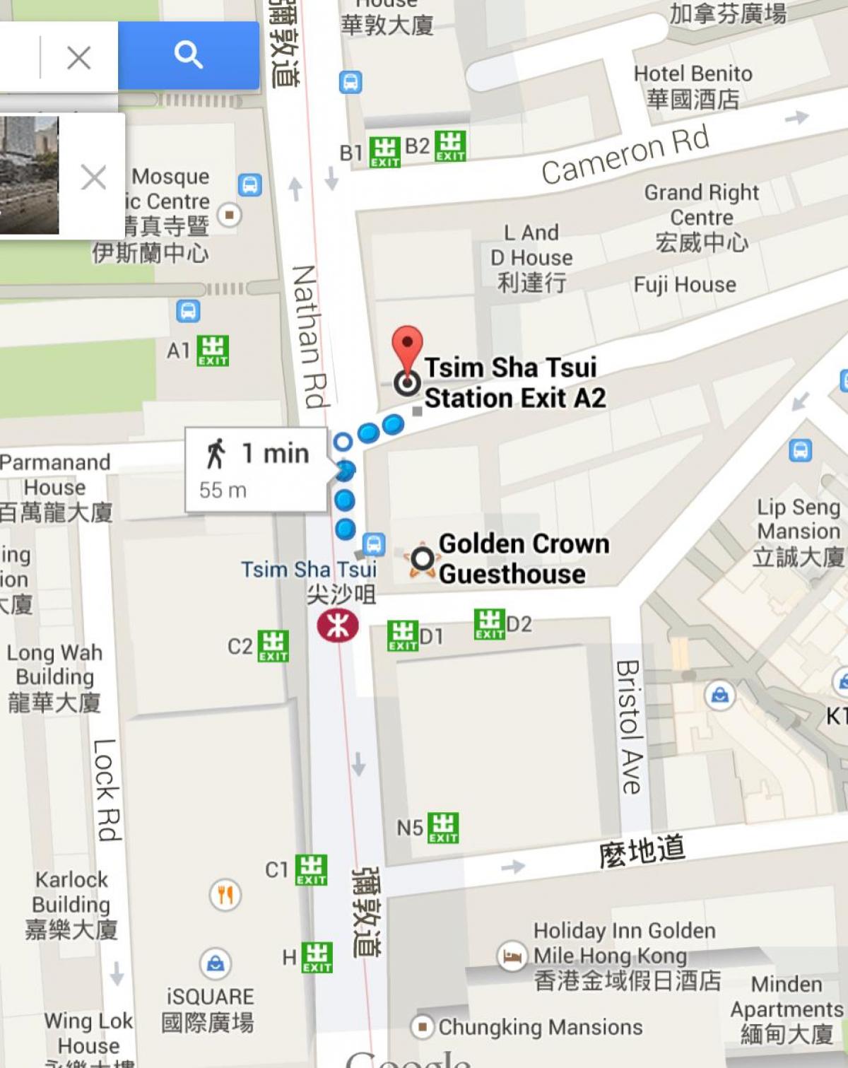 Tsim Sha Tsui MTR station kaart