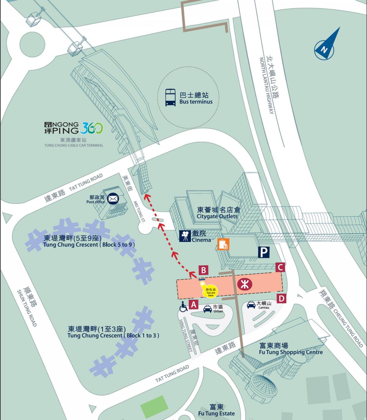Tung Chung line MTR kaart