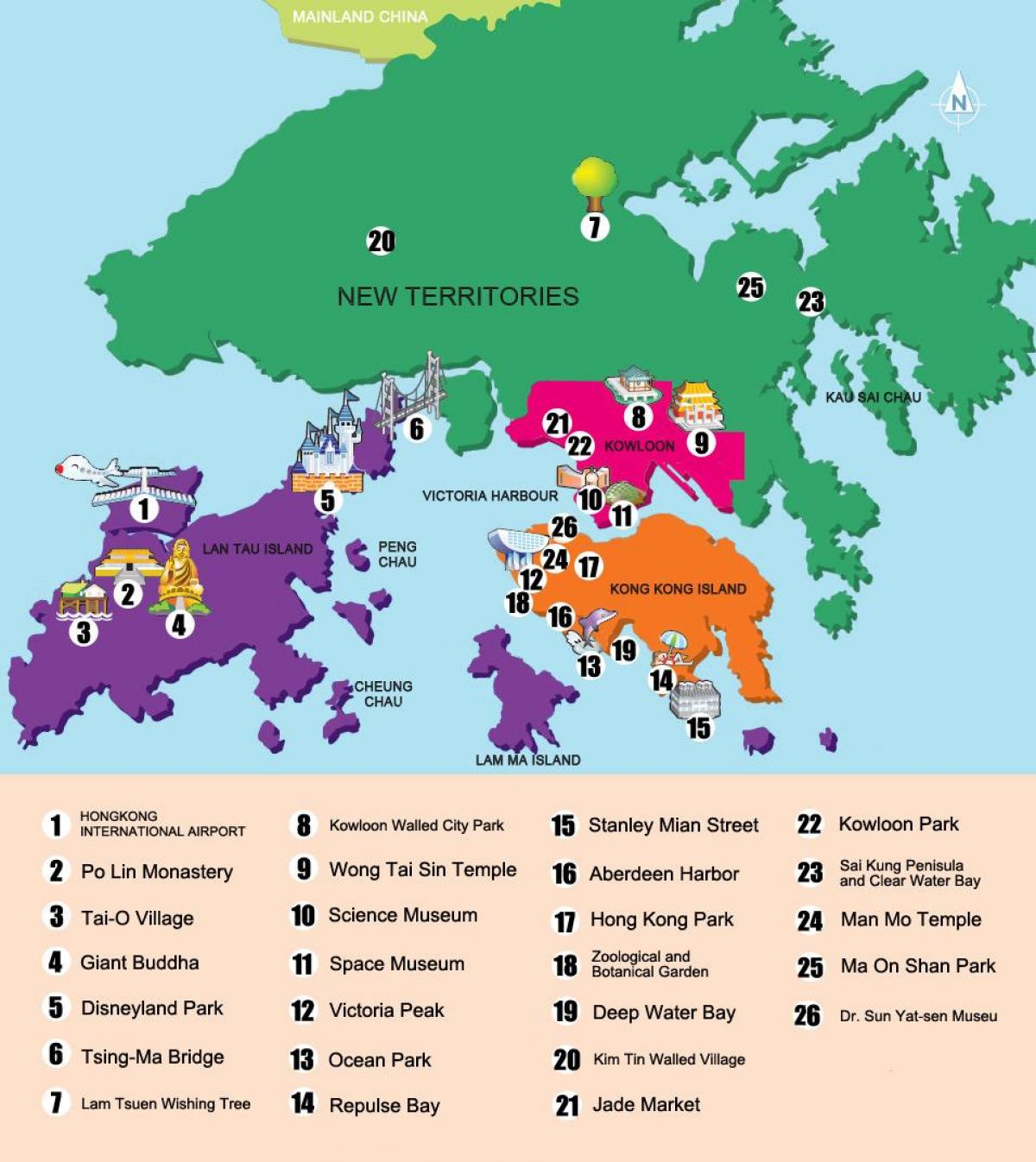 kaart uusi territooriume Hong Kong
